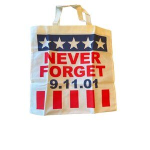 Patriotic Canvas Tote Bag With Never Forget 9.11.01 Design - Tunnel To Towers Fo